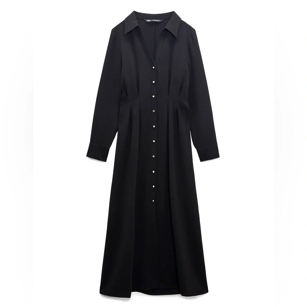 Zara Black Midi Dress - Picture 4 of 10